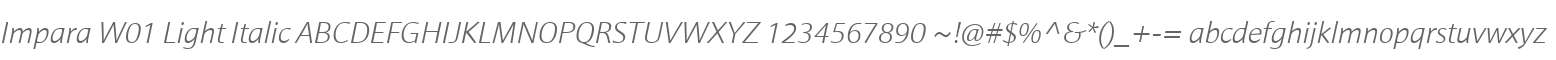 Impara W01 Light Italic