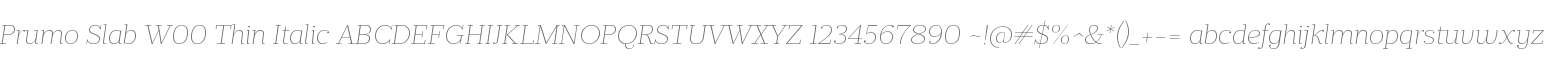 Prumo Slab W00 Thin Italic