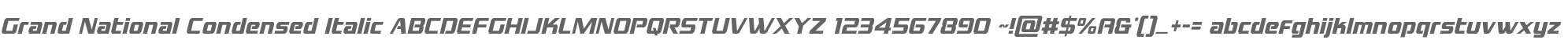 Grand National Condensed Italic