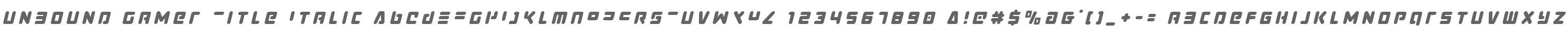 Unbound Gamer Title Italic