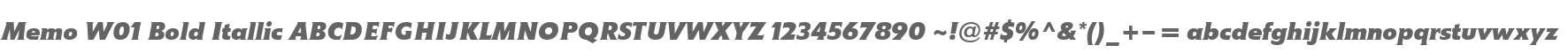 Memo W01 Bold Itallic