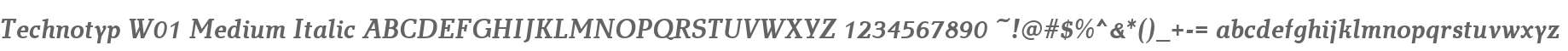 Technotyp W01 Medium Italic