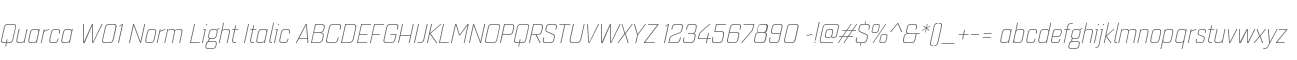 Quarca W01 Norm Light Italic