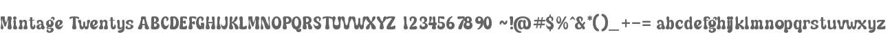 Mintage Twentys