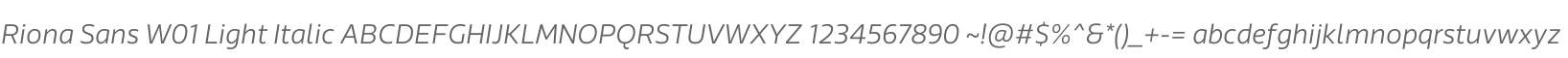 Riona Sans W01 Light Italic
