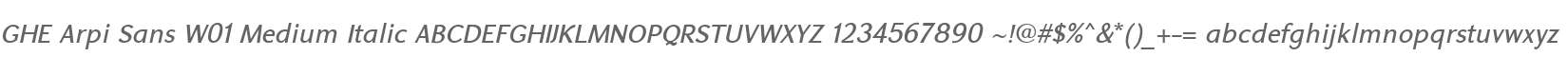 GHE Arpi Sans W01 Medium Italic
