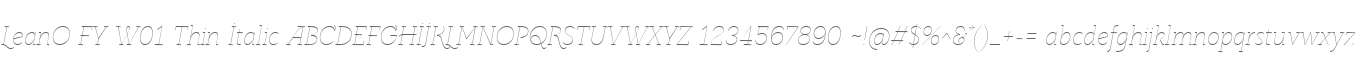 LeanO FY W01 Thin Italic