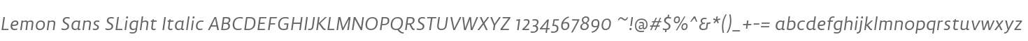 Lemon Sans SLight Italic