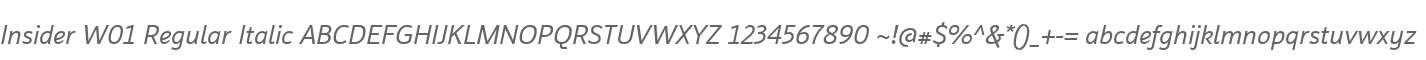 Insider W01 Regular Italic
