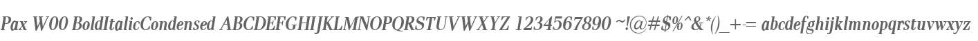 Pax W00 BoldItalicCondensed