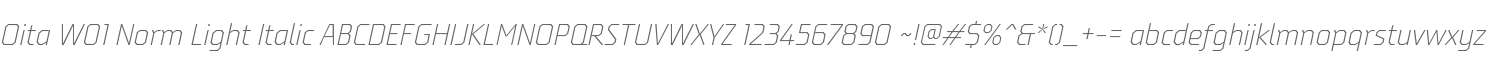Oita W01 Norm Light Italic
