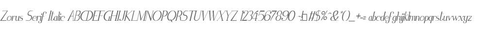 Zorus Serif Italic
