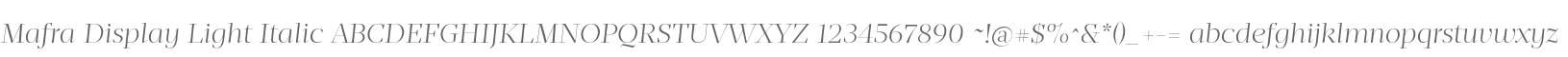 Mafra Display Light Italic