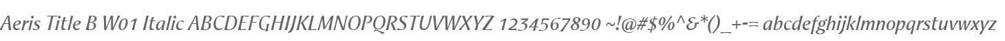 Aeris Title B W01 Italic