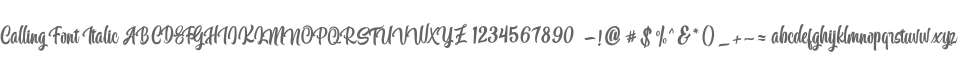 Calling Font Italic