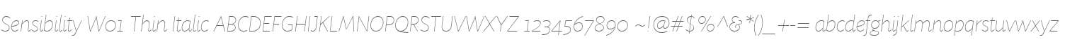 Sensibility W01 Thin Italic
