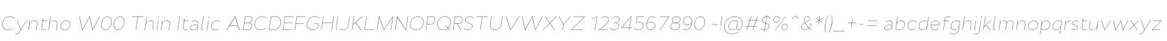 Cyntho W00 Thin Italic