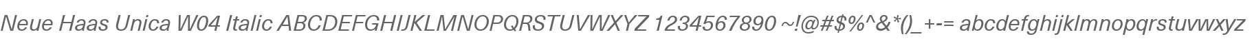 Neue Haas Unica W04 Italic
