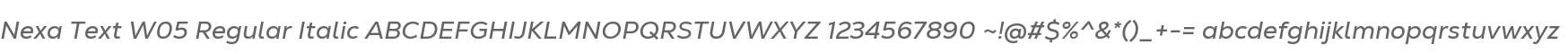 Nexa Text W05 Regular Italic