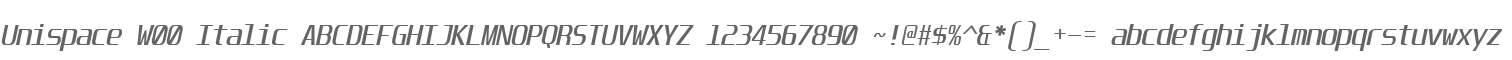 Unispace W00 Italic