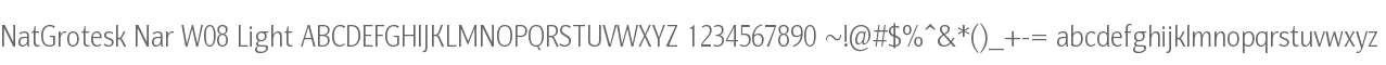 NatGrotesk Nar W08 Light