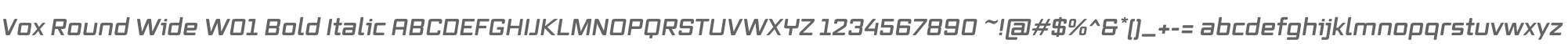 Vox Round Wide W01 Bold Italic