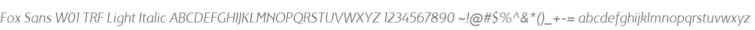 Fox Sans W01 TRF Light Italic