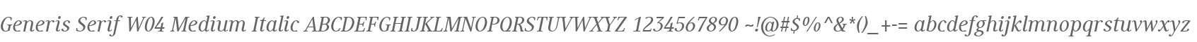 Generis Serif W04 Medium Italic