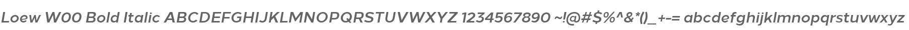 Loew W00 Bold Italic