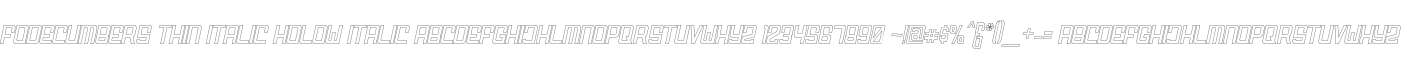 FODECUMBERS THIN ITALIC HOLOW