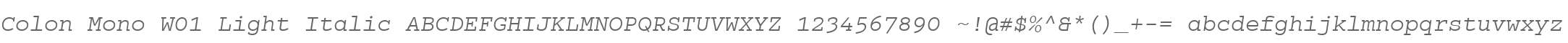 Colon Mono W01 Light Italic