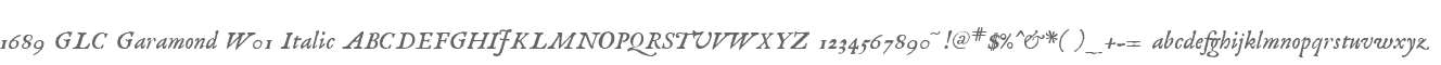 1689 GLC Garamond W01 Italic