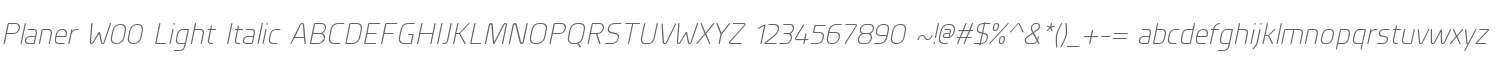 Planer W00 Light Italic