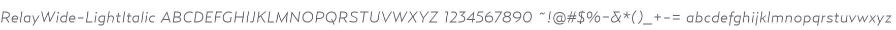 RelayWide-LightItalic