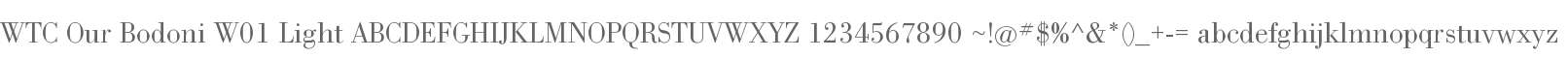 WTC Our Bodoni W01 Light