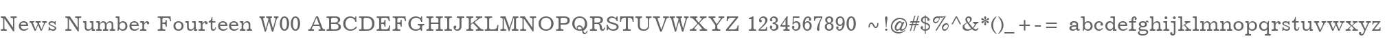 News Number Fourteen W00