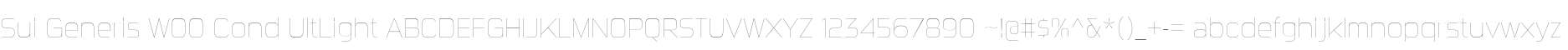 Sui Generis W00 Cond UltLight