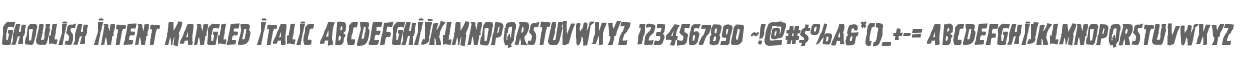 Ghoulish Intent Mangled Italic