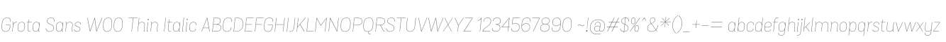 Grota Sans W00 Thin Italic