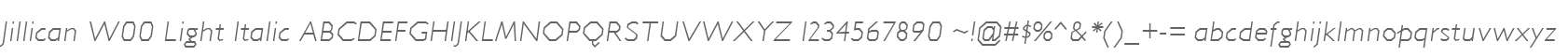Jillican W00 Light Italic