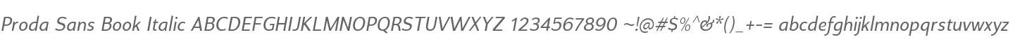 Proda Sans Book Italic