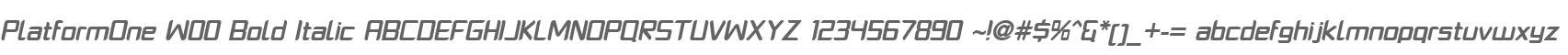 PlatformOne W00 Bold Italic