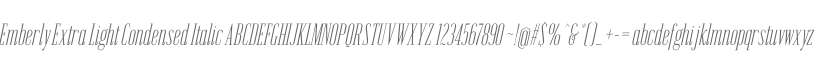 Emberly Extra Light Condensed Italic