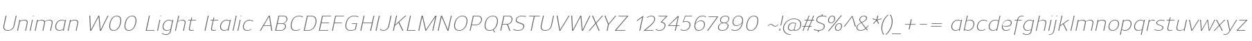 Uniman W00 Light Italic