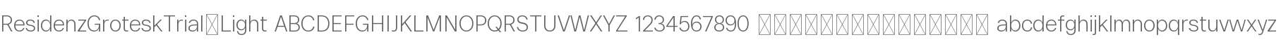 Residenz Grotesk Trial Lt