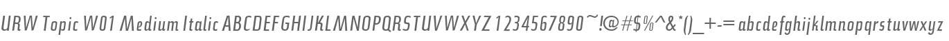 URW Topic W01 Medium Italic