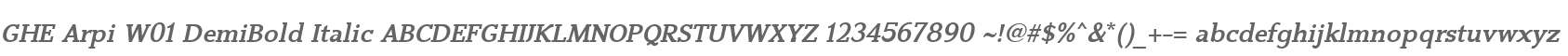GHE Arpi W01 DemiBold Italic