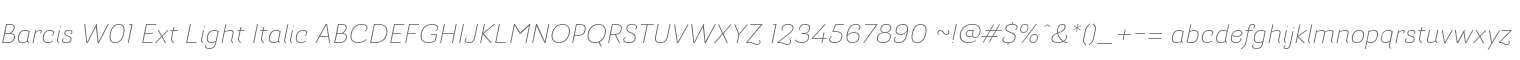 Barcis W01 Ext Light Italic