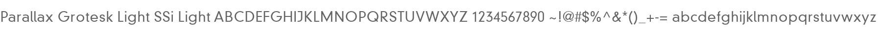 Parallax Grotesk Light SSi Light