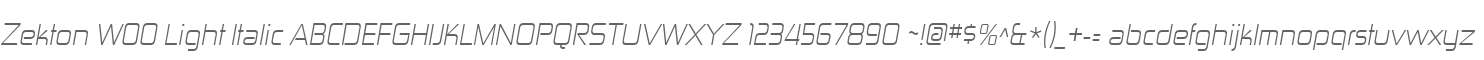 Zekton W00 Light Italic